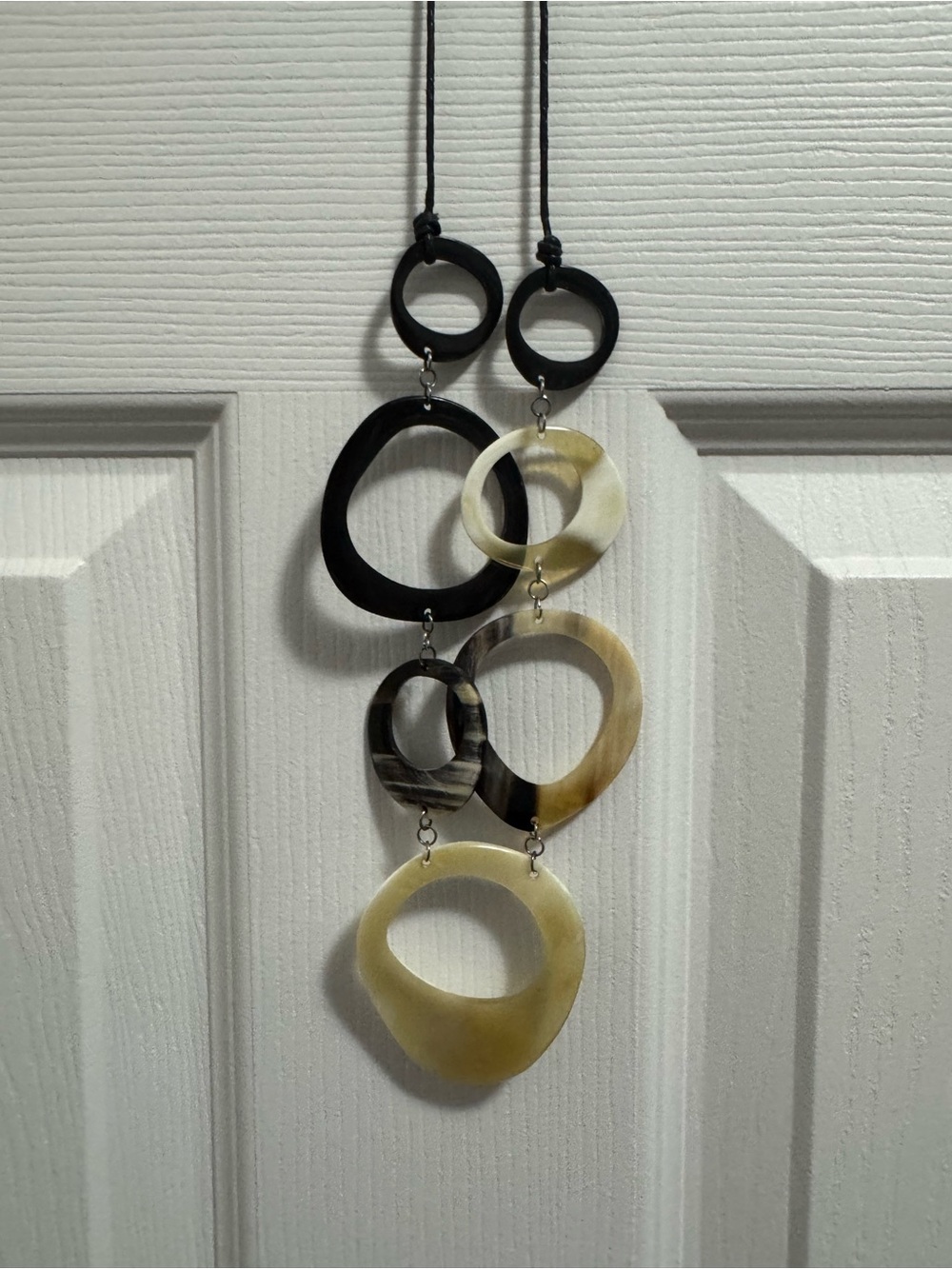 J. Jill Neutral Multitone Resin Hoop Pendant Necklace